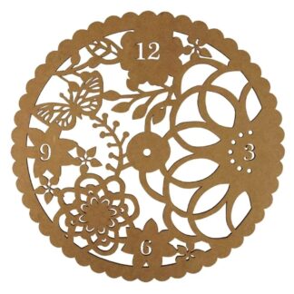 Reloj Floral De Pared En Fibrofacil 29cm