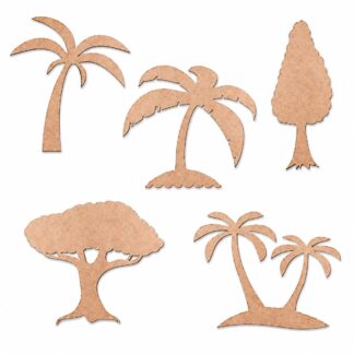Pack de apliques Árboles MDF 7 cm – 5 diseños