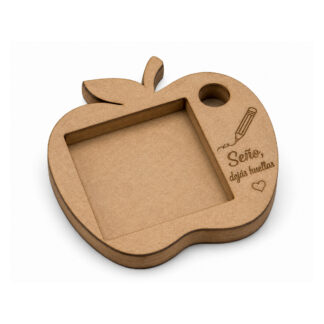 Portanotas manzana Seño dejás huellas en MDF