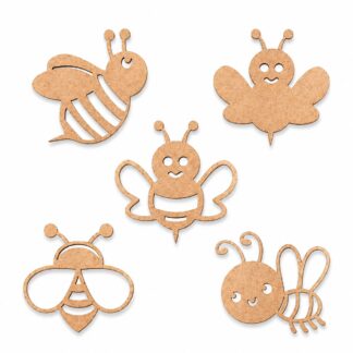 Pack de apliques Abejitas MDF 7 cm – 5 diseños