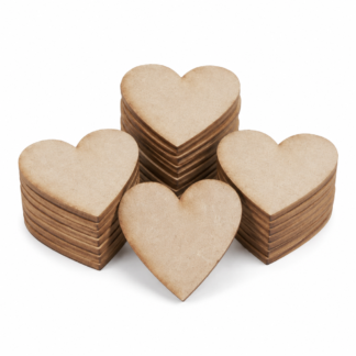 Corazones decorativos de MDF – Pack de 30