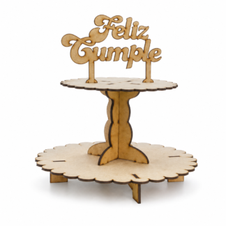 Porta cupcakes de MDF de 2 pisos – 28 cm