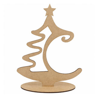 Árbol navideño curvo minimalista en MDF 30 cm