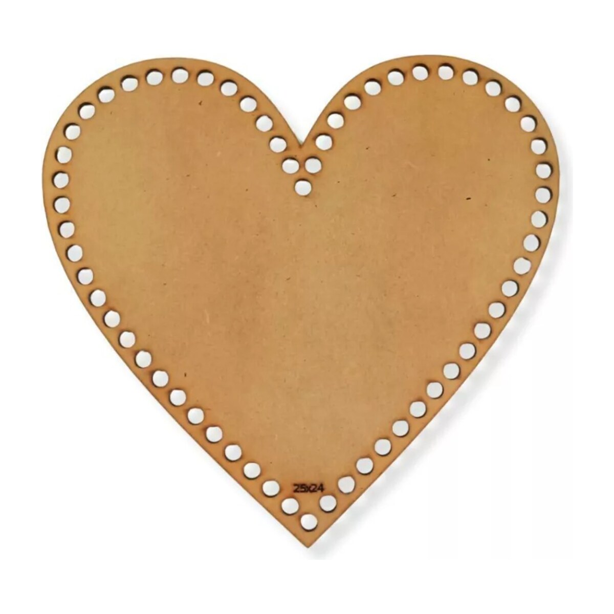 Base corazón de MDF para tejer 25 × 24 cm