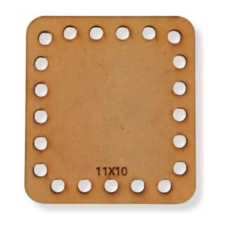 Base rectangular de MDF para tejer 11 × 10 cm