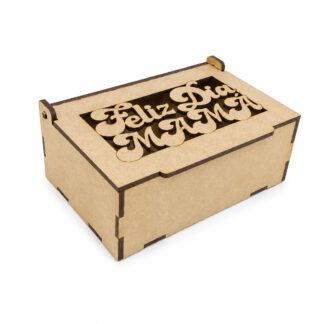 Caja Rectangular MDF Feliz Día Mamá Calada 15 × 10 × 6 cm