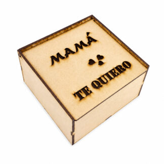 Caja de Regalo MDF Mamá Te Quiero 10 × 10 × 6 cm