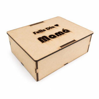 Caja Rectangular MDF Feliz Día Mamá Grabada 15 × 10 × 6 cm