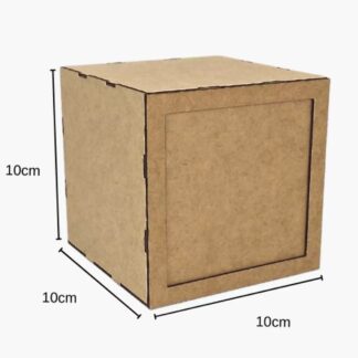 Cubo decorativo de MDF 10 x 10 cm