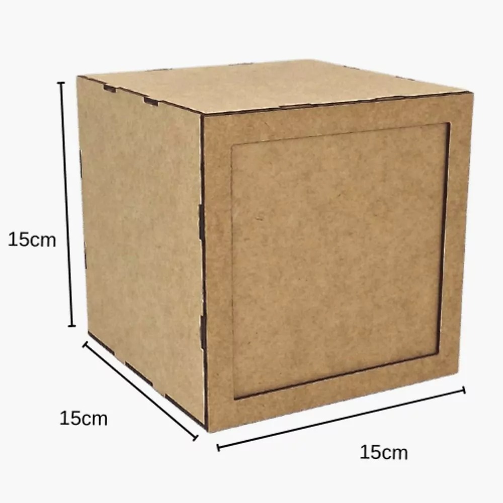 Cubo decorativo de MDF 15 x 15 cm