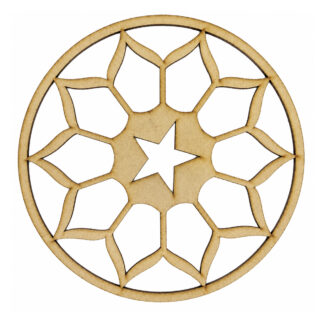 Mandala circular estrella en MDF 20 cm