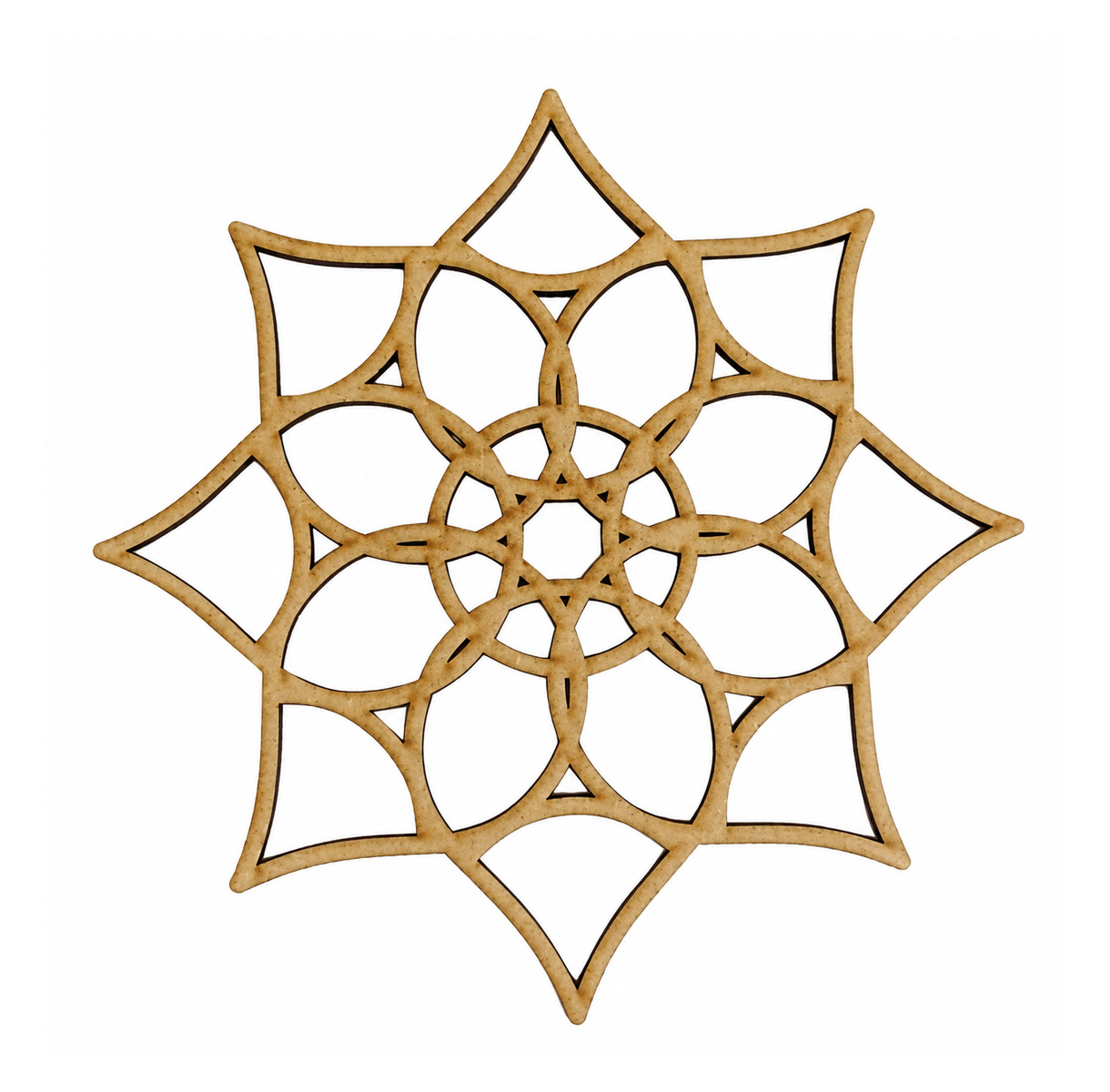 Mandala estrella entrelazada en MDF 20 cm