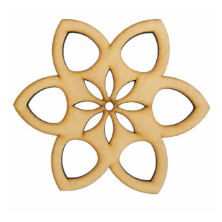 Mandala flor de seis pétalos en MDF 20 cm