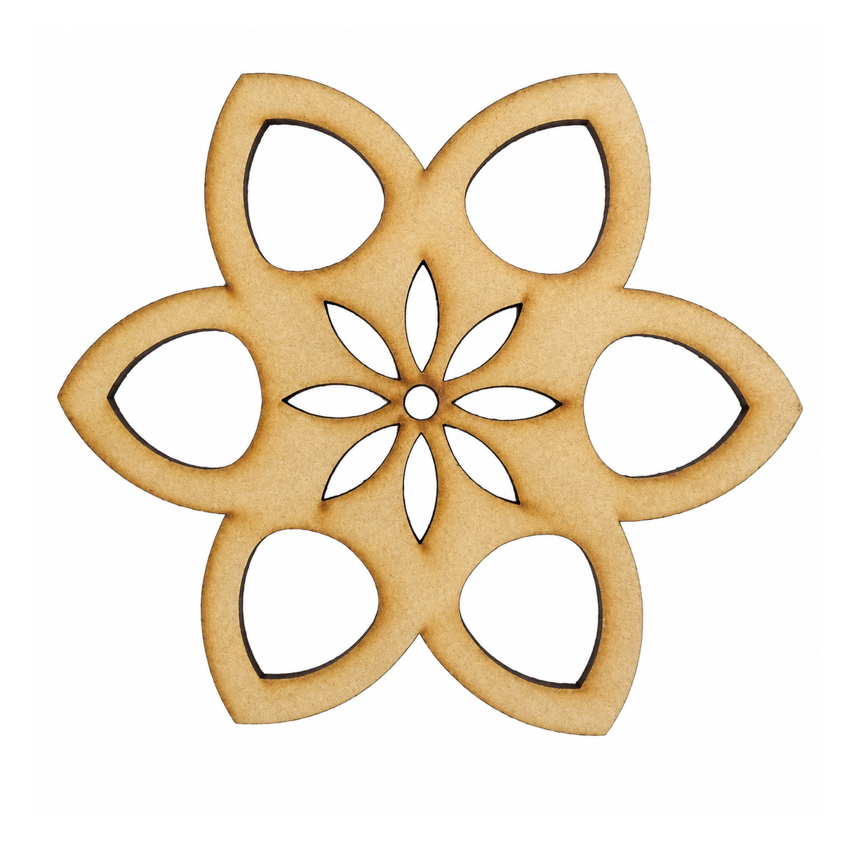 Mandala flor de seis pétalos en MDF 30 cm