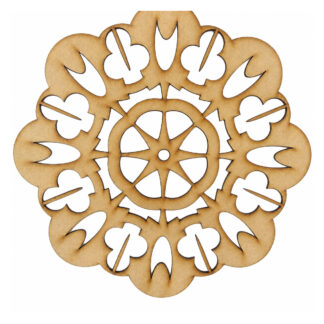 Mandala floral con mariposas en MDF 20 cm
