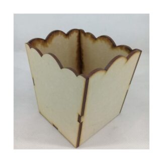 Portalápices de MDF con borde ondulado 8 x 8 x 9 cm