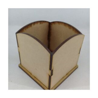 Portalápices de MDF curvo liso 8 x 8 x 10 cm