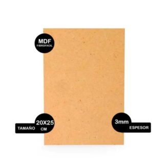 Recorte de MDF 3 mm – 20 × 25 cm
