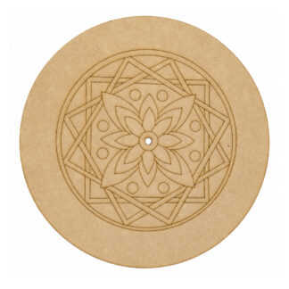 Reloj mandala floral grabada en MDF 20 cm