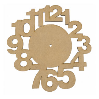 Reloj con números superpuestos en MDF 20 cm