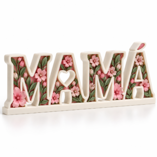 Cartel floral MAMÁ multicolor impreso en 3D
