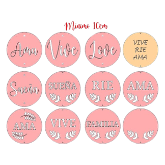 Set de Círculos Frases MDF
